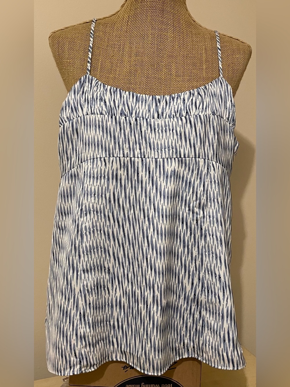 Banana Republic Blue and White Printed Spaghetti Strap Cami